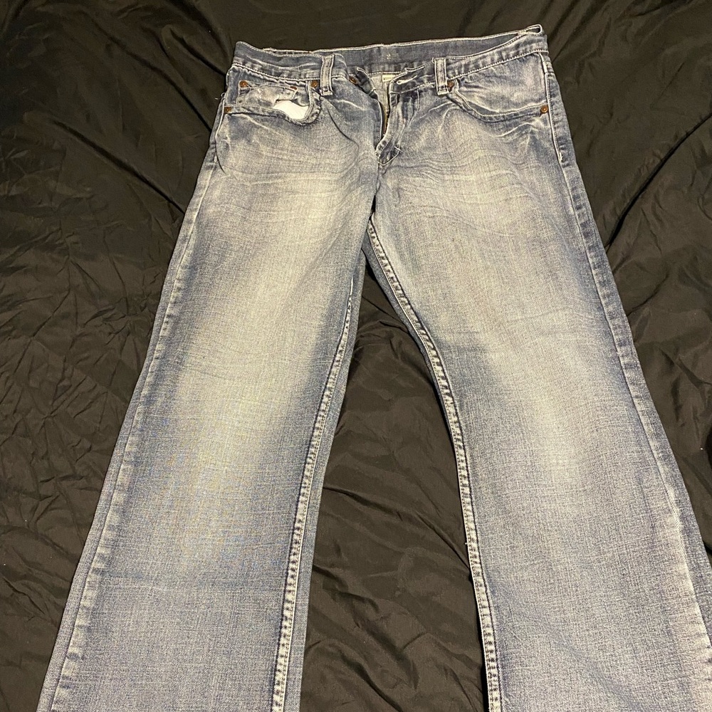 Flypaper Mens Bootcut Cotton Jeans Medium Blue Wash Size 33W x 30L